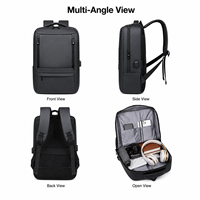 Sac à dos pour ordinateur portable avec logo personnalisé, 15,6 pouces, résistant à l'eau, sac de voyage d'affaires avec port USB, sac à dos pour ordinateur portable pour hommes