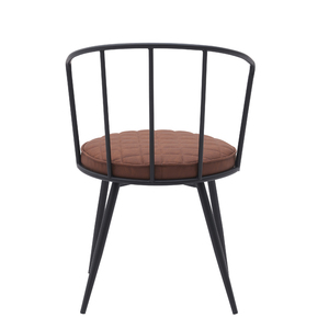 Sedia Lounge <span class=keywords><strong>da</strong></span> Caffè con Gambe in Metallo Verniciato Nero, Struttura in Metallo Imbottita per Soggiorno e Caffetteria - Product Image 5