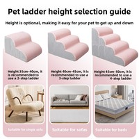 Escaliers et marches pour animaux de compagnie pour petits chiens permettant d'accéder au lit, housse amovible et lavable, matériau en polyester