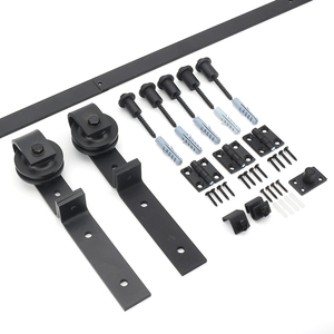 Heavy Duty Bi-Folding Sliding Barn Door Hardware Kit Smooth Quiet Roller Track Easy Installation Modern for Bathroom Black - Product Image 2