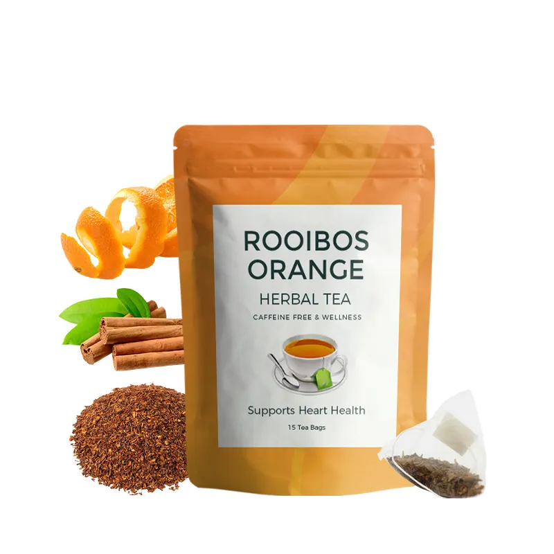 private label natural herbs supports healthy heart and mind Rooibos Orange Herbal Tea