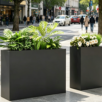 Jardinières d'extérieur modernes haut de gamme en acier écologique thermolaqué pour balcon, patio et intérieur/extérieur