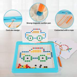 Tavolo da disegno magnetico grande magnete Doodle Board con penna e perline a forma di colore modello Art Pad Montessori giocattolo da viaggio - Product Image 2