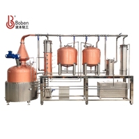 Alambic à reflux en cuivre Boben 1000L à double retort, équipement de distillation multi-combustibles pour rhum, vodka, gin, whisky, boissons, vin, CE