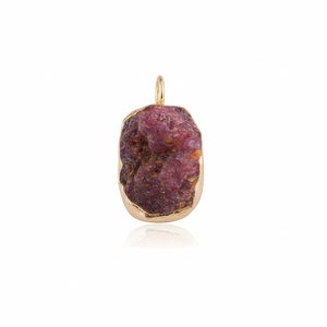 12-14mm <b>Raw</b> Red Ruby Collet Pendant 925 Sterling Silver Gold Vermeil Handmade Healing <b>Crystals</b> Jewelry Fashion Pendants Charms - Product Image 1