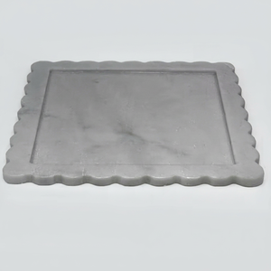 Plateau élégant en marbre naturel, plateau de service décoratif moderne, organisateur de table en pierre de luxe pour la présentation des aliments, du café et du thé - Product Image 1