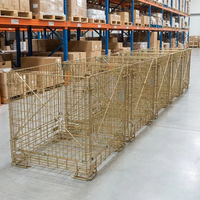 Conteneur de stockage en treillis métallique pliable, cage en acier pliable, boîte à palettes pour la logistique d'entrepôt