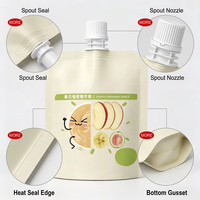 Pochette souple personnalisée à bec verseur, refermable avec bouchon, qualité alimentaire, résistante aux enfants, haute barrière, pour l'emballage de purée de fruits pour bébés, certifiée BRC