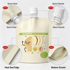 Bolsa Doypack Personalizada con Boquilla, Resellable con Tapa, Grado Alimenticio, Resistente a Niños, Alta Barrera, para Envasado de Alimentos para Bebés y Puré de Frutas, BRC - Product Image 2