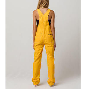 Salopette en denim sergé de coton jaune pour <span class=keywords><strong>femme</strong></span>, Combinaison et salopette pour <span class=keywords><strong>femme</strong></span>, Combinaison en jean une pièce, Playsuit - Product Image 2