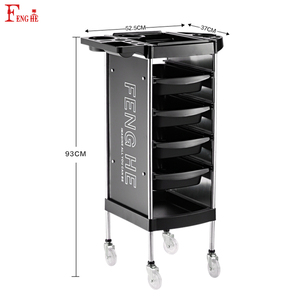 Carrito <span class=keywords><strong>de</strong></span> Peluquería Negro <span class=keywords><strong>de</strong></span> Alta Calidad con 4 Cajones, Panel <span class=keywords><strong>de</strong></span> Aluminio Compuesto, Carrito <span class=keywords><strong>de</strong></span> Salón para Estilistas - Product Image 5