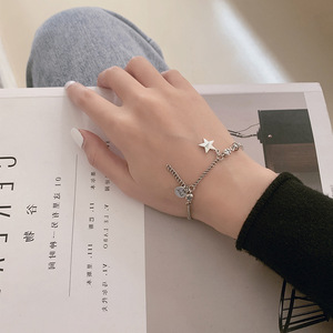 S925 สร้อยข้อมือเงินแท้รูปดาวสำหรับผู้หญิงสไตล์เกาหลีเรียบง่ายเครื่องประดับนักเรียนอินเทรนด์สวมใส่ได้ทุกวัน - Product Image 4