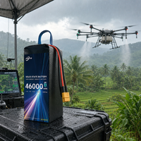 Batterie de drone à semi-conducteurs résistante aux intempéries 2026 en promotion, 14S 46000mAh 51.8V 320Wh/kg 10C, pack d'alimentation UAV pour la saison tropicale pluvieuse