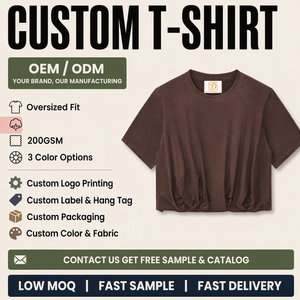 Top Estivo Personalizzabile con il Tuo Motivo Preferito, Doppio Strato, Maniche Corte, Orlo Svasato, Stile Crop Top per Donne - Product Image 1