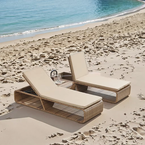 <span class=keywords><strong>Lit</strong></span> de jour moderne pleine grandeur en osier et rotin avec cadre de balançoire de Bali pour hôtel, villa, plage, jardin, cadre extérieur - Product Image 6