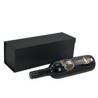 Boîte cadeau pour vin noire personnalisée avec revêtement UV, doublure en éponge, emballage en carton haut de gamme, tailles personnalisées et fournisseur fiable
