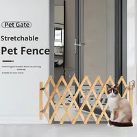 Barrière de protection pliable en bois pour animaux de compagnie, sans fermeture
