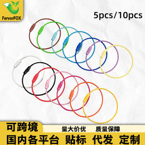 Llaveros de alambre de acero pintados de colores, redondos, hechos a mano, accesorios decorativos para colgantes DIY con tornillos giratorios - Product Image 4