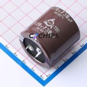 Condensateur électrolytique en aluminium à encliquetage TDC420V730M35*35LO, composant traversant (THT), D35xL35mm 730uF 20% 420V 10mm - Product Image 1