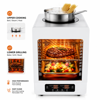 Barbecue électrique portable Jingxin pour cuisine extérieure, cuisson simultanée à la vapeur et à la rôtissoire pour plats variés