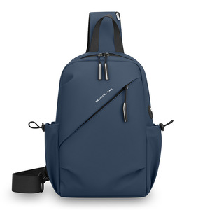 Men's Chest <b>Bag</b> Nylon Waterproof Ultralight Outdoor Leisure Travel Crossbody Backpack Solid Color Large Capacity - Product Image 5