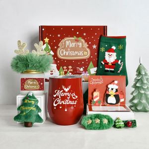 AXGIFTS - Juego de Regalo de Lujo para el Cuidado Personal Navideño con Vaso Térmico para Vino, Vela Aromática, Calcetines, Decoración Navideña, Caja de Regalo para Mujer - Product Image 1