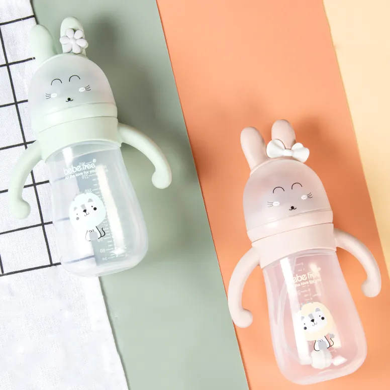 Hot Selling Baby Products Wide Neck Bpa Free Biberon with Grip Infant Wide-Caliber PP Milk Feeding 300ml Organic Baby Bottles