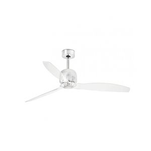 52-inch 3-blade <b>LED</b> DC motor <b>ceiling</b> <b>fan</b> with transparent lampshade chrome-plated metal <b>ceiling</b> <b>fan</b> modern minimalist <b>fan</b> light - Product Image 1