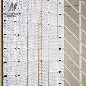 <span class=keywords><strong>Paravent</strong></span> en verre artistique découpé au laser en acier inoxydable 304 <span class=keywords><strong>de</strong></span> luxe moderne personnalisé pour hôtels, villas, restaurants, salons - Product Image 3