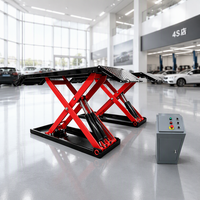 Ciseaux de levage de voiture BAIWO certifiés CE, 3,5 tonnes, à levage intermédiaire, hauteur de levage 1,2 m, grand espace de travail, en acier au manganèse pour ateliers 4S