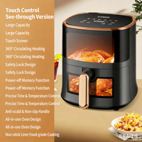 Friteuse à air pour usage domestique, nouveau modèle grande capacité, multifonctionnelle, 1200W, contrôle de température informatisé, idéale pour offrir en cadeau