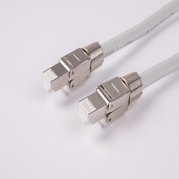 Kabel jaringan industri terlaris cat8 ri45 kabel jaringan pria KE pria dengan semua konektor logam