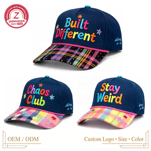 Casquette de baseball 5 panneaux brodée de lettres colorées, visière arc-en-ciel, snapback personnalisé, casquette patchwork pour femme - Product Image 2