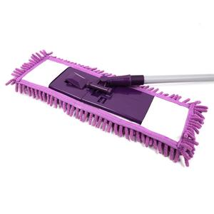 Mop Piatto in Ciniglia con Manico Telescopico, Testa in Microfibra, Scopa per Pulizia a Secco e Umido - Product Image 3