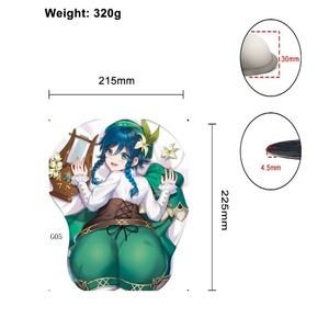 Tapis de souris 3D en silicone mixte, 21 style d'usine, Nezuko Luffy, <span class=keywords><strong>Hisoka</strong></span>, main, poignet, relax, impression personnalisée - Product Image 5