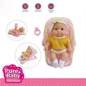 Poupée bébé Yuglow de 10 pouces avec panier de transport, jeu d'imitation, ensemble de poupées pour filles, jouet pour enfants - Product Image 2