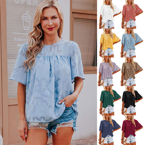 TONGYANG-Blusa de encaje con manga acampanada para verano, camisa de alta calidad con agujeros para mujer, 2022 - Product Image 5