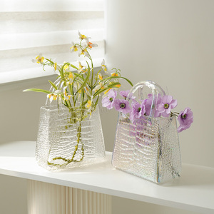 Grand vase de table Art Déco fait main <span class=keywords><strong>en</strong></span> <span class=keywords><strong>verre</strong></span> brillant de forme irrégulière, créatif et décoratif pour Thanksgiving - Product Image 2
