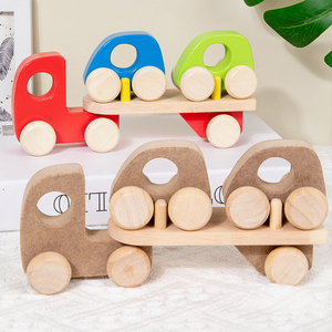 Colorido conjunto de vehículos de madera camión de madera para que los niños se diviertan - Product Image 3