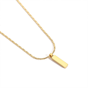 Collana EManco Minimalista con Ciondolo Quadrato, Catena in Acciaio Inossidabile 18k per Uomo - Product Image 5