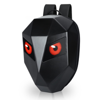 Cool LED Mask Eyes Motociclismo Negro Mochila de gran tamaño Al Aire Libre Long Traveling Night Glowing LED mochila