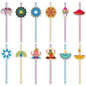 Nuevos regalos del Festival <span class=keywords><strong>de</strong></span> los faroles indios, pajitas <span class=keywords><strong>de</strong></span> <span class=keywords><strong>papel</strong></span> desechables y accesorios <span class=keywords><strong>de</strong></span> decoración <span class=keywords><strong>de</strong></span> Diwali, vajilla y decoraciones para fiestas - Product Image 5
