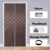 Rideau de porte élégant à motif diamant, isolant thermique, imperméable et insonorisant - Housse de porte temporaire de luxe portable