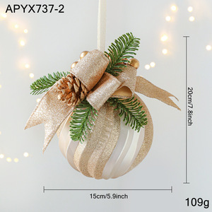 Ornamen Bola Natal Spiral Besar Grosir, Pita Berkilau, Hiasan Ranting Buatan, Hiasan Gantung Pohon Natal, Dekorasi Liburan - Product Image 5