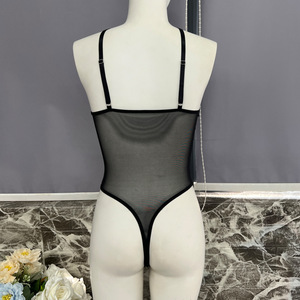 V507gloves Erotica See Through Bodysuit iç çamaşırı olmadan eldiven çorap dantel Intimates erotik iç çamaşırı kadın seksi örgü iç çamaşırı - Product Image 3