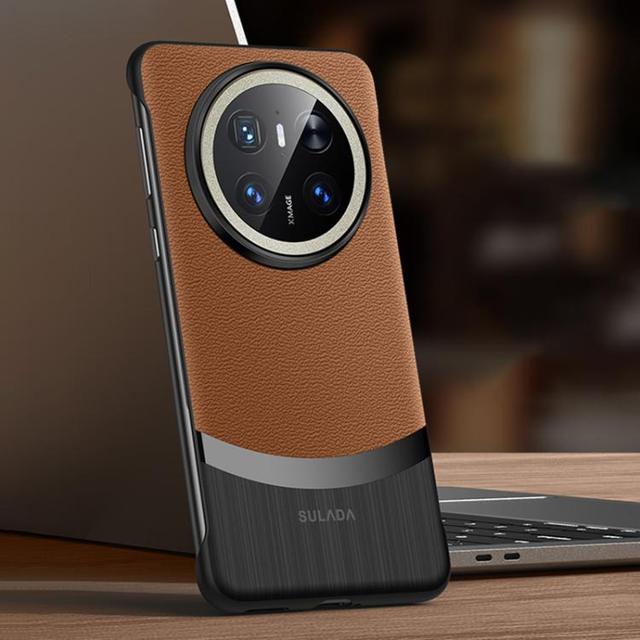 Business Design Shockproof Leather Phone Case for Huawei Mate 70 Top Layer Cowhide Leather Hybrid PC Phone Case