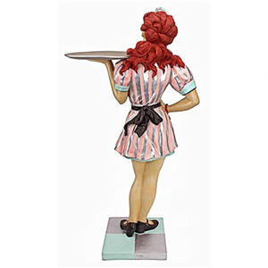Polyresin/resina butler Statue Retro Rosie Diner Dame Che Serve Da Tavolo Statua, di Colore Completo - Product Image 3
