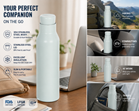 Botella Térmica de Acero Inoxidable de Boca Pequeña con Logotipo Personalizado, 750 ml, Aislada al Vacío, Recubierta con Pintura en Polvo, Libre de BPA, Botella Deportiva, Regalos Empresariales