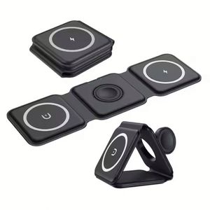 Cargador Inalámbrico Magnético de 15w, 3 en 1, Plegable, Carga Rápida para Teléfono, Auriculares y Reloj, Soporte para Teléfono Móvil - Product Image 1