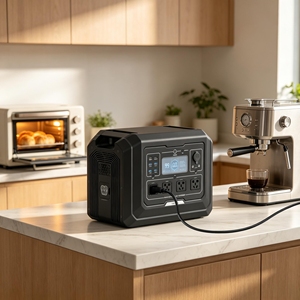 Station d'alimentation portable 2000W, batterie LiFePO4 1024Wh, générateur solaire portable d'urgence pour l'extérieur, contrôle à distance par application - Product Image 5